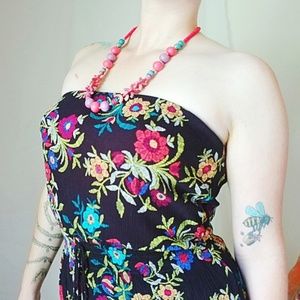 Colorful Strapless Dress